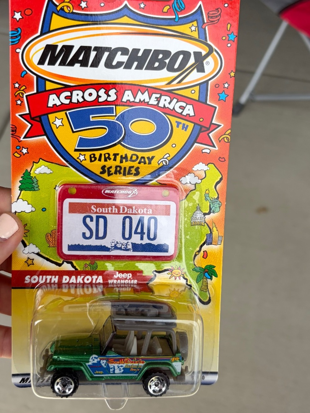 Matchbox Across America 50th Birthday Series – South Dakota Jeep Wrangler – NIP